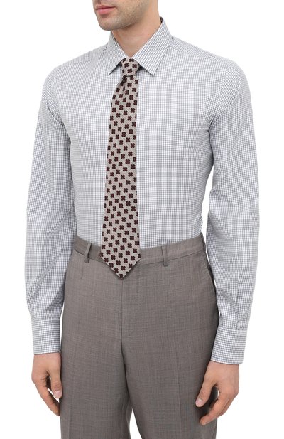 Сорочка из хлопка и кашемира CANALI серого цвета по цене 53200 руб., арт. XX14/GX01931, фото 4 Сорочка из хлопка и кашемира CANALI, арт. XX14/GX01931, фото 4