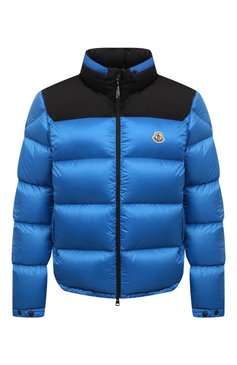 Мужская пуховик peuplier contrast yolk MONCLER синего цвета, арт. 1A001-47-5967G | Фото 1 (Драгоценные камни: Проставлено; Рукава: Длинные; Материал внешний: Синтетический материал; Длина (верхняя одежда): Короткие; Материал подклада: Синтетический материал; Материал утеплителя: Пух и перо; Материал сплава: Проставлено; Стили: Спорт-шик; Мужское Кросс-КТ: пуховик-короткий)