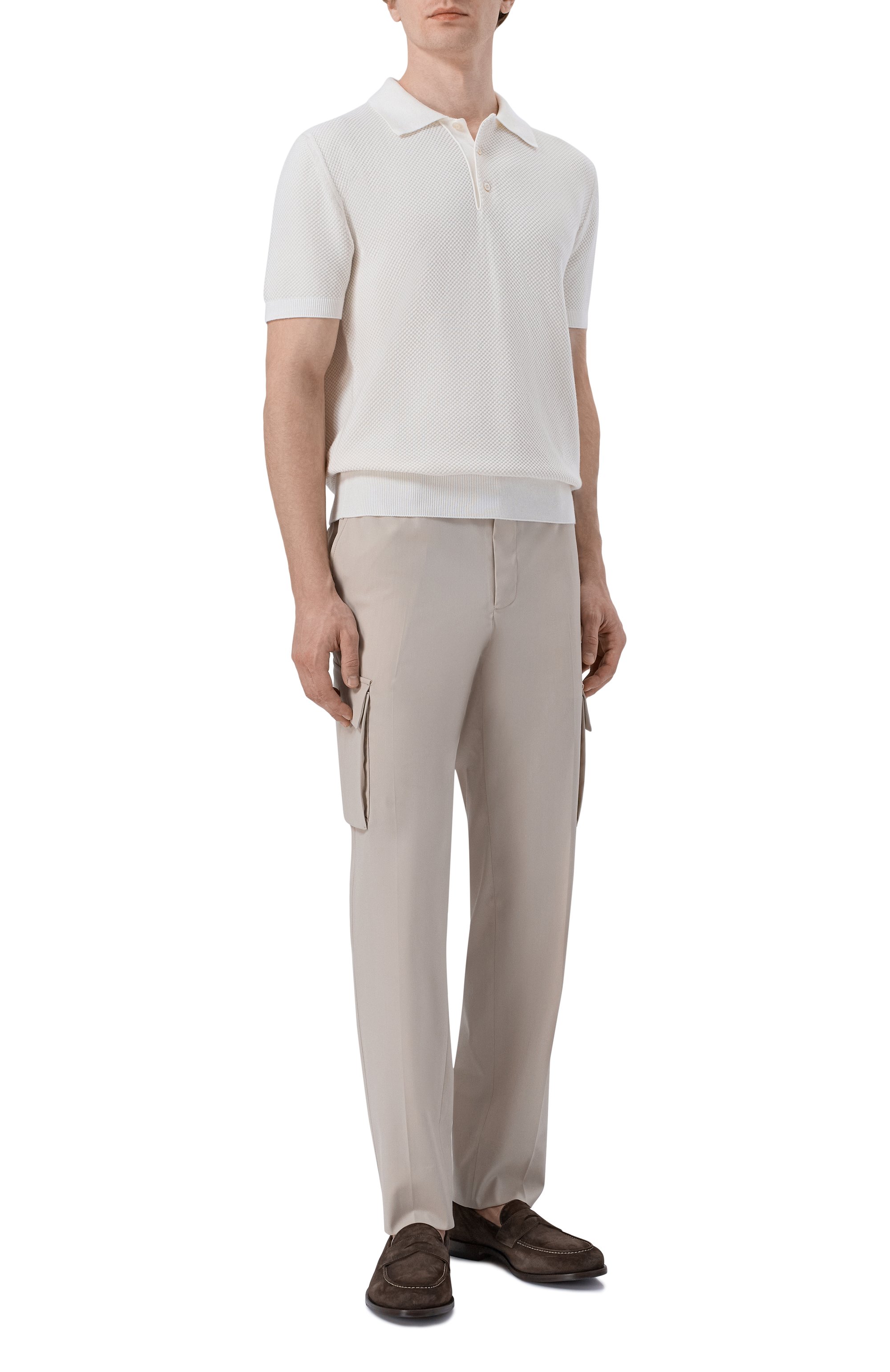 Хлопковое поло CANALI белого цвета по цене 59650 руб., арт. C0127/MK02461, фото 2 Хлопковое поло CANALI, арт. C0127/MK02461, фото 2