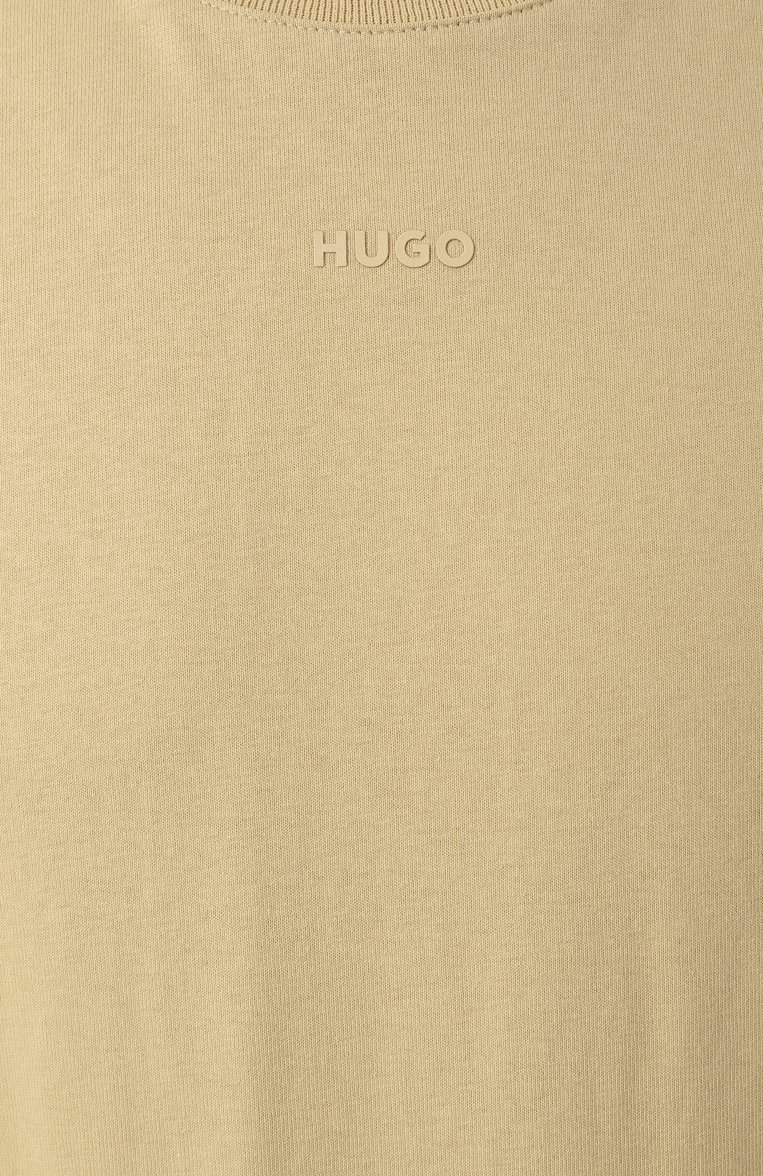 Мужская хлопковый лонгслив HUGO желтого цвета, арт. 50511029 | Фото 6 (Длина (для топов): Стандартные; Материал внешний: Хлопок; Рукава: Длинные; Принт: Без принта; Стили: Кэжуэл; Кросс-КТ: Джерси; Мужское Кросс-КТ: Футболка-одежда)