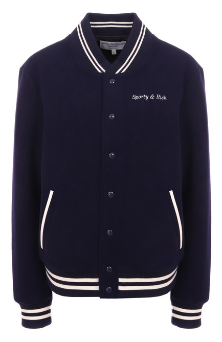 Женский шерстяной бомбер sporty &amp; rich x hotel du cap-eden-roc SPORTY AND RICH, арт. 0W03160666BL106
