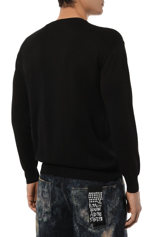 Хлопковый джемпер Moschino Чёрный, фото 4