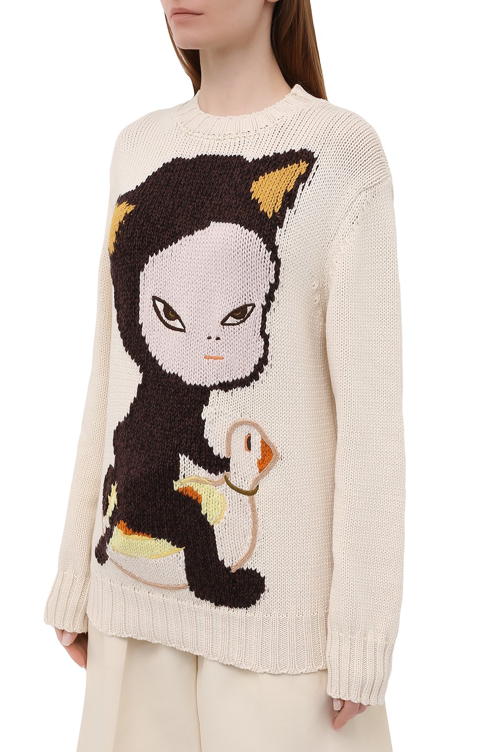 Хлопковый свитер STELLA MCCARTNEY разноцветного цвета по цене 85750 руб., арт. 583371/S7228, фото 3 Хлопковый свитер STELLA MCCARTNEY, арт. 583371/S7228, фото 3