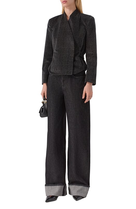 Хлопковый жакет Emporio Armani EW002649/TE16728 Серый  EW002649/TE16728 Фото 2