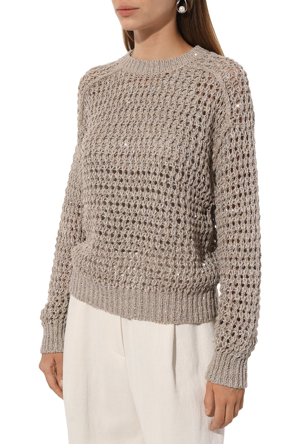 Свитер из шелка и льна BRUNELLO CUCINELLI, арт. MEA36BP412, фото 3