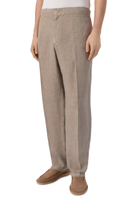 Льняные брюки InLinum JEAN 19/TR0PEA Бежевый  JEAN 19/TR0PEA Фото 3