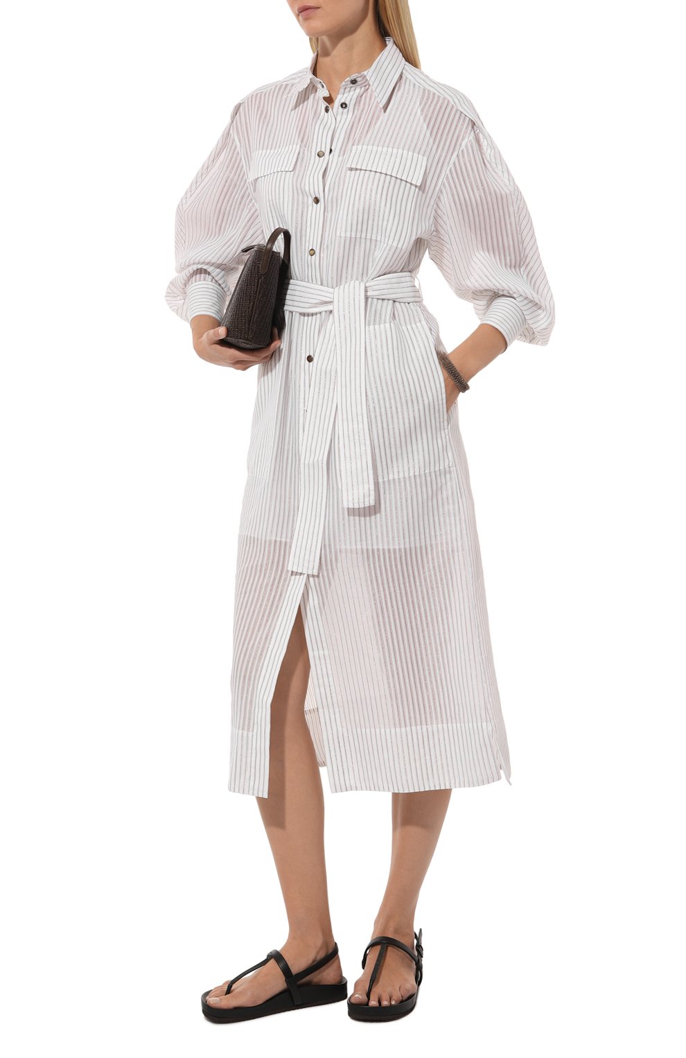 Платье из хлопка и шелка BRUNELLO CUCINELLI, арт. MP781AMG21, фото 2