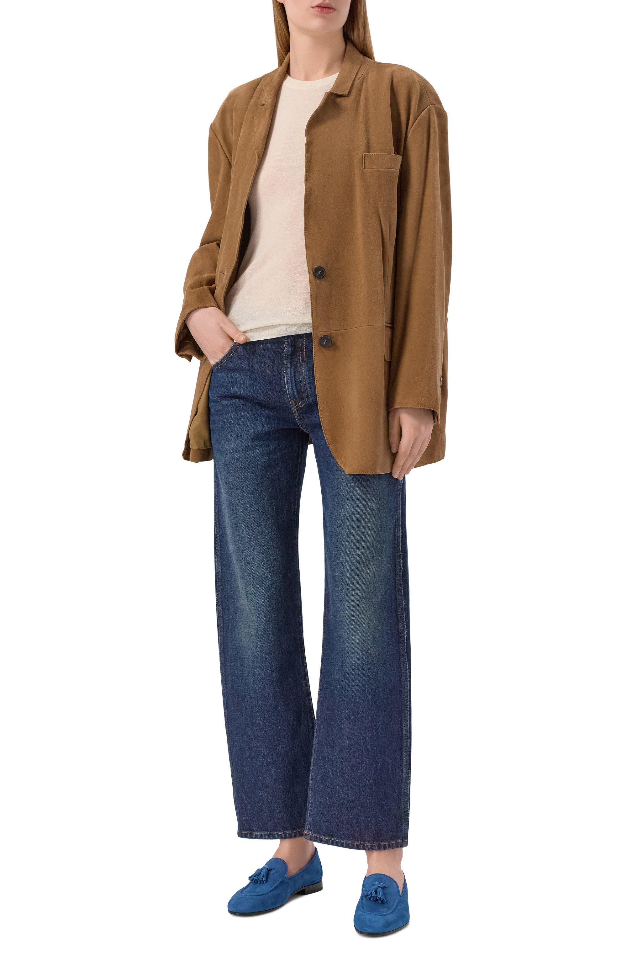 Замшевые лоферы DOUCAL'S синего цвета по цене 56850 руб., арт. DD8313MEGNUF278N, фото 3 Замшевые лоферы DOUCAL'S, арт. DD8313MEGNUF278N, фото 3