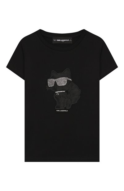 Хлопковая футболка KARL LAGERFELD KIDS, арт. Z30945