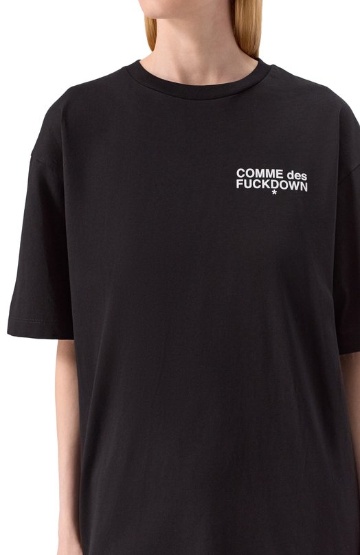 Хлопковая футболка Comme des Fuckdown CFABW01316 Чёрный  CFABW01316 Фото 5