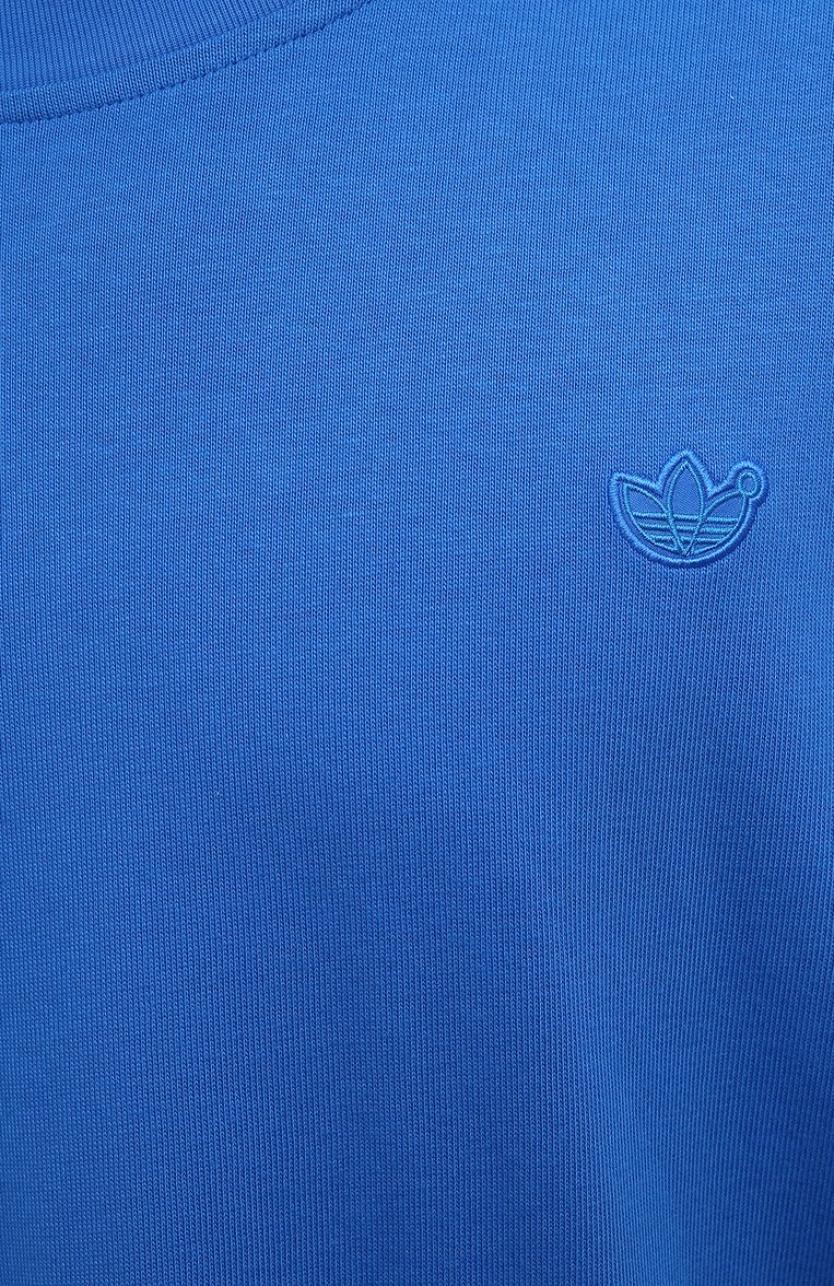 Мужская хлопковая футболка ADIDAS ORIGINALS синего цвета, арт. H23135 | Фото 5 (Материал внешний: Хлопок; Длина (для топов): Удлиненные; Принт: Без принта; Кросс-КТ: Спорт, Джерси; Стили: Спорт-шик; Рукава: 3/4; Региональные ограничения белый список (Axapta Mercury): Не проставлено; Мужское Кросс-КТ: Футболка-одежда)