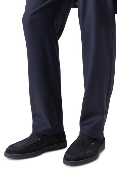 Замшевые лоферы detroit SANTONI темно-синего цвета по цене 87950 руб., арт. MGDG1782400TBGEX, фото 3 Замшевые лоферы detroit SANTONI, арт. MGDG1782400TBGEX, фото 3
