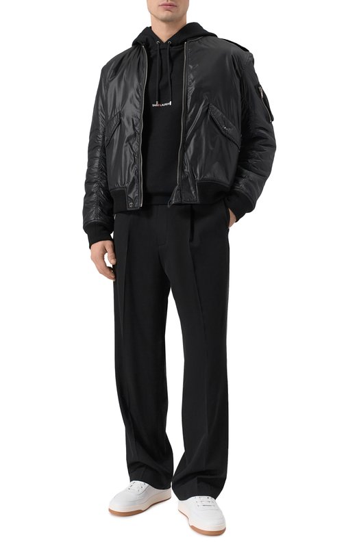 Хлопковое худи Saint Laurent 677259/YB2PG Чёрный  677259/YB2PG Фото 2