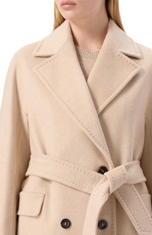 Пальто из шерсти и кашемира Max Mara Studio PANTE0N Бежевый  PANTE0N Фото 5