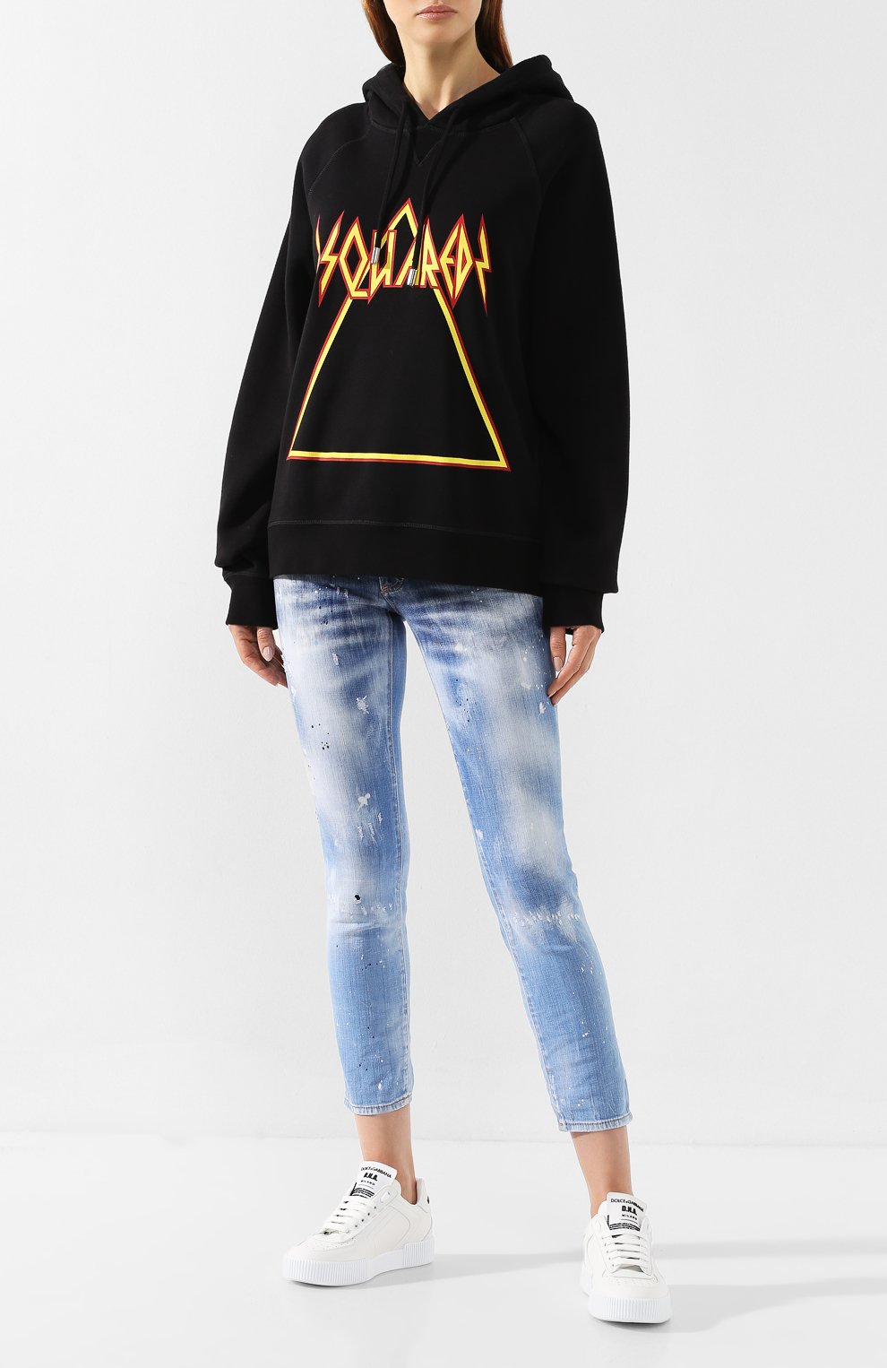 Хлопковое худи DSQUARED2 черного цвета по цене 41300 руб., арт. S72GU0233/S25042, фото 2 Хлопковое худи DSQUARED2, арт. S72GU0233/S25042, фото 2