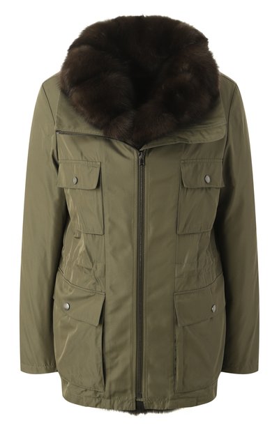 Женская пуховая парка с отделкой из меха соболя YVES SALOMON, арт. 20WYV05371ZIRV