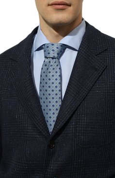 Мужской шелковый галстук BROUBACK светло-голубого цвета, арт. TIE 8CM/SS24 | Фото 2 (Нос: Не проставлено; Материал сплава: Проставлено; Материал: Текстиль, Шелк; Принт: С принтом)