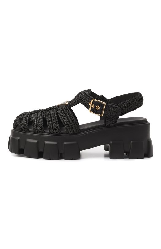 Текстильные сандалии Prada 1X138N/3L8W Чёрный  1X138N/3L8W Фото 4