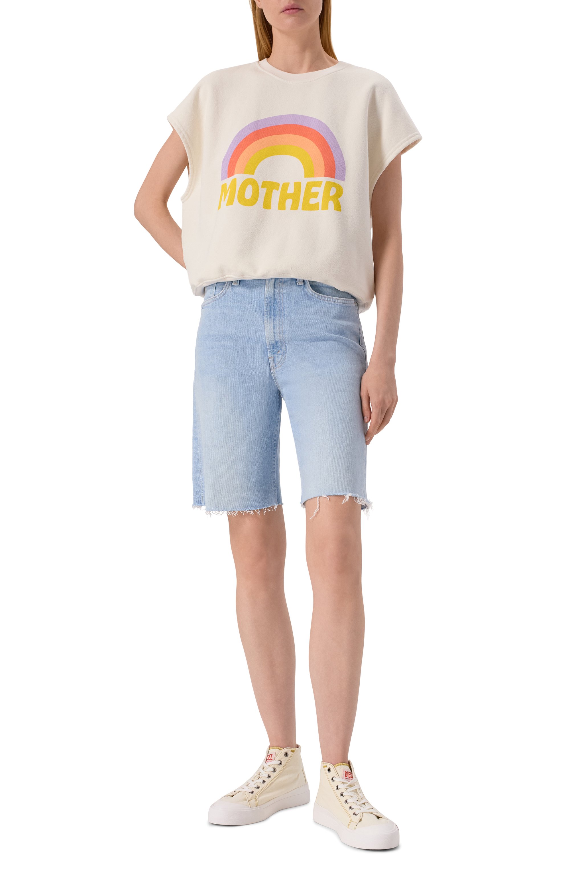 Хлопковый свитшот MOTHER белого цвета по цене 25950 руб., арт. 89342-863, фото 2 Хлопковый свитшот MOTHER, арт. 89342-863, фото 2