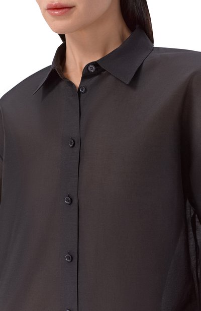 Рубашка из хлопка и шелка 12 STOREEZ черного цвета по цене 17000 руб., арт. 137689, фото 5 Рубашка из хлопка и шелка 12 STOREEZ, арт. 137689, фото 5