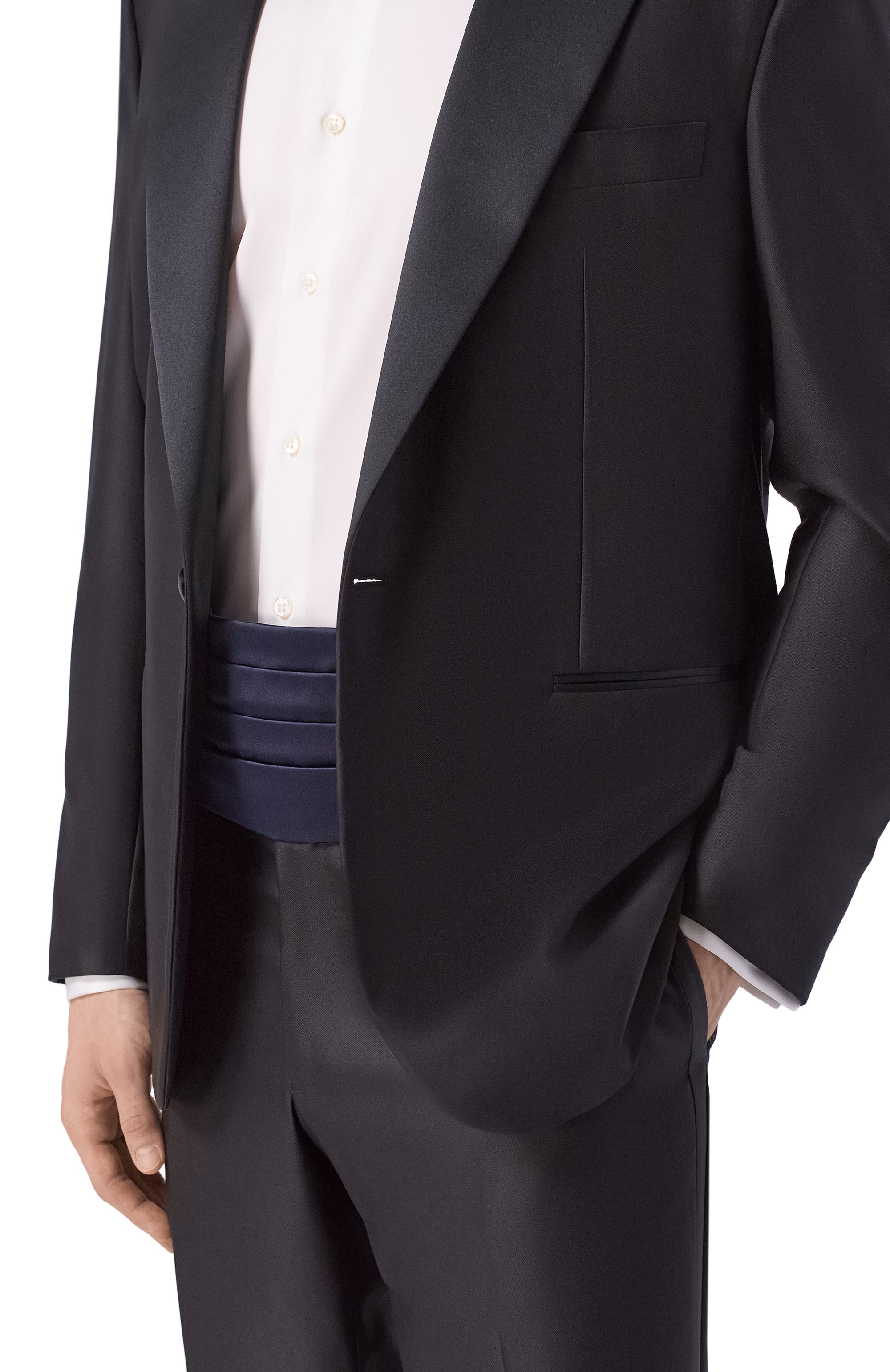 Шелковый камербанд KITON темно-синего цвета по цене 45700 руб., арт. UFASCC07201_001, фото 2 Шелковый камербанд KITON, арт. UFASCC07201_001, фото 2