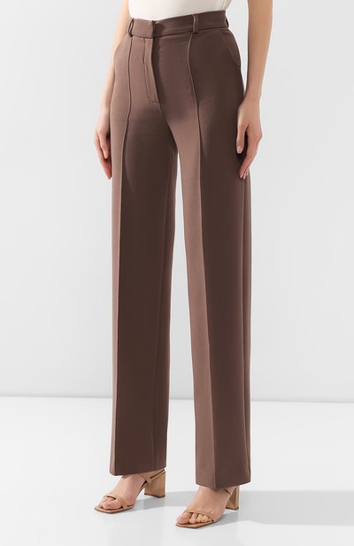 Брюки со стрелками LESYANEBO коричневого цвета по цене 20800 руб., арт. FW19/Н-157, фото 3 Брюки со стрелками LESYANEBO, арт. FW19/Н-157, фото 3