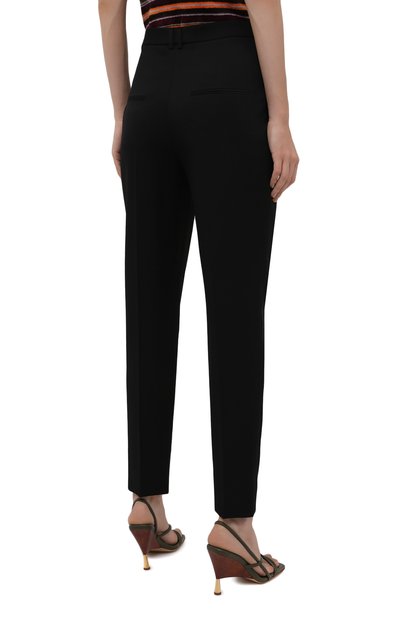 Шерстяные брюки SAINT LAURENT черного цвета по цене 96050 руб., арт. 664335/Y512W, фото 4 Шерстяные брюки SAINT LAURENT, арт. 664335/Y512W, фото 4