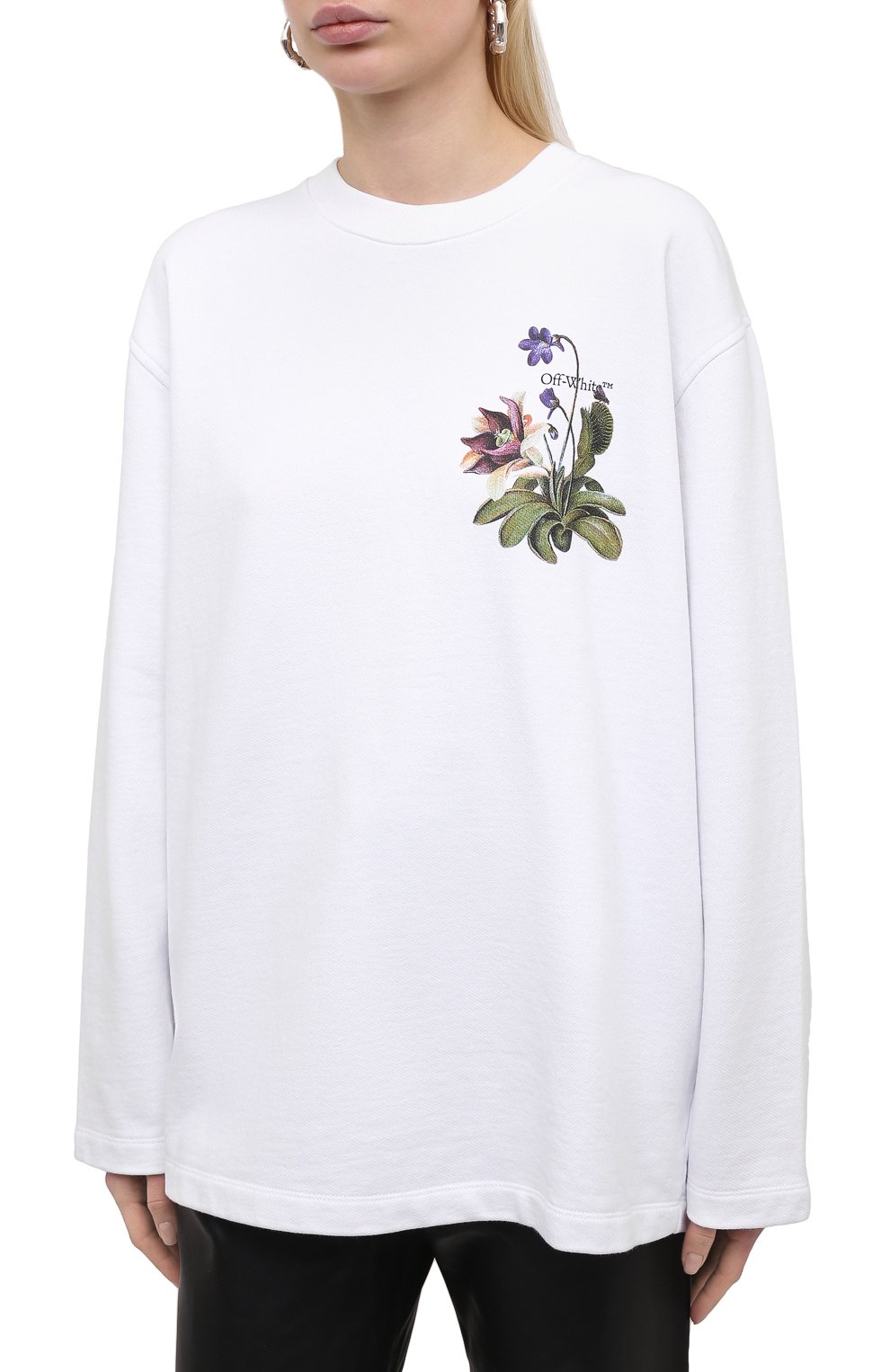 Хлопковый свитшот OFF-WHITE белого цвета по цене 54650 руб., арт. 0WBA062S21JER003, фото 3 Хлопковый свитшот OFF-WHITE, арт. 0WBA062S21JER003, фото 3