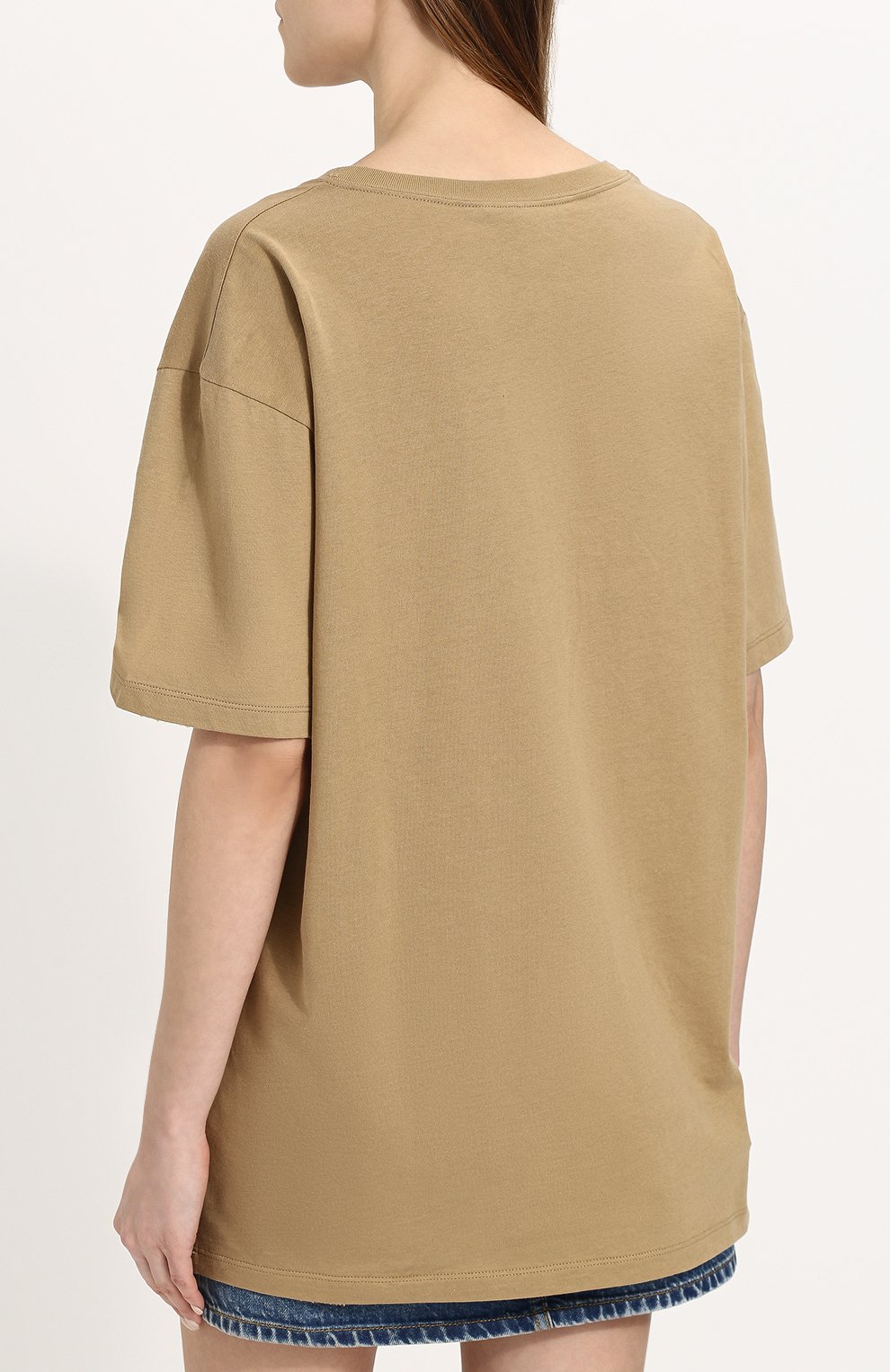 Хлопковая футболка свободного кроя с логотипом бренда GUCCI, арт. 492347/X3L13, фото 4