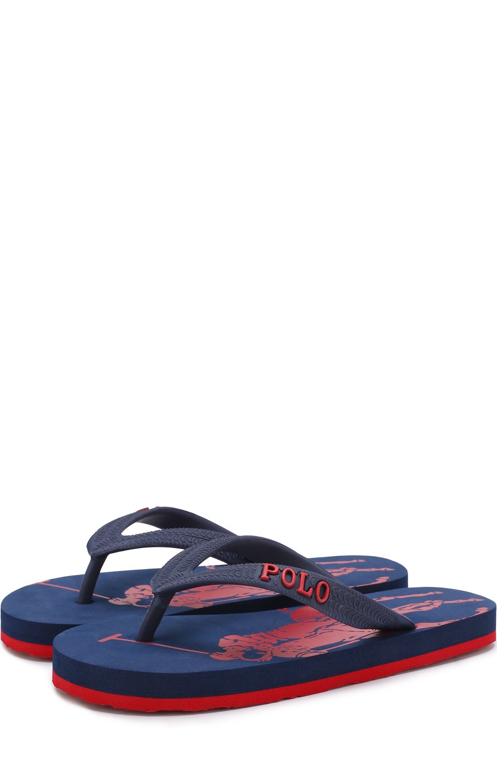 Резиновые шлепанцы с логотипом бренда POLO RALPH LAUREN синего цвета по цене 5750 руб., арт. LANDRY/CHIL, фото 1 Резиновые шлепанцы с логотипом бренда POLO RALPH LAUREN, арт. LANDRY/CHIL, фото 1