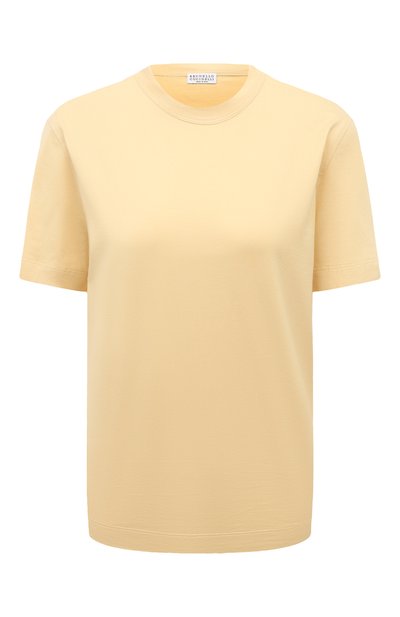 Женская хлопковая футболка BRUNELLO CUCINELLI, арт. M0T81BI100