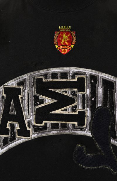 Хлопковая футболка BALENCIAGA черного цвета по цене 99500 руб., арт. 739028/T0VN2, фото 5 Хлопковая футболка BALENCIAGA, арт. 739028/T0VN2, фото 5