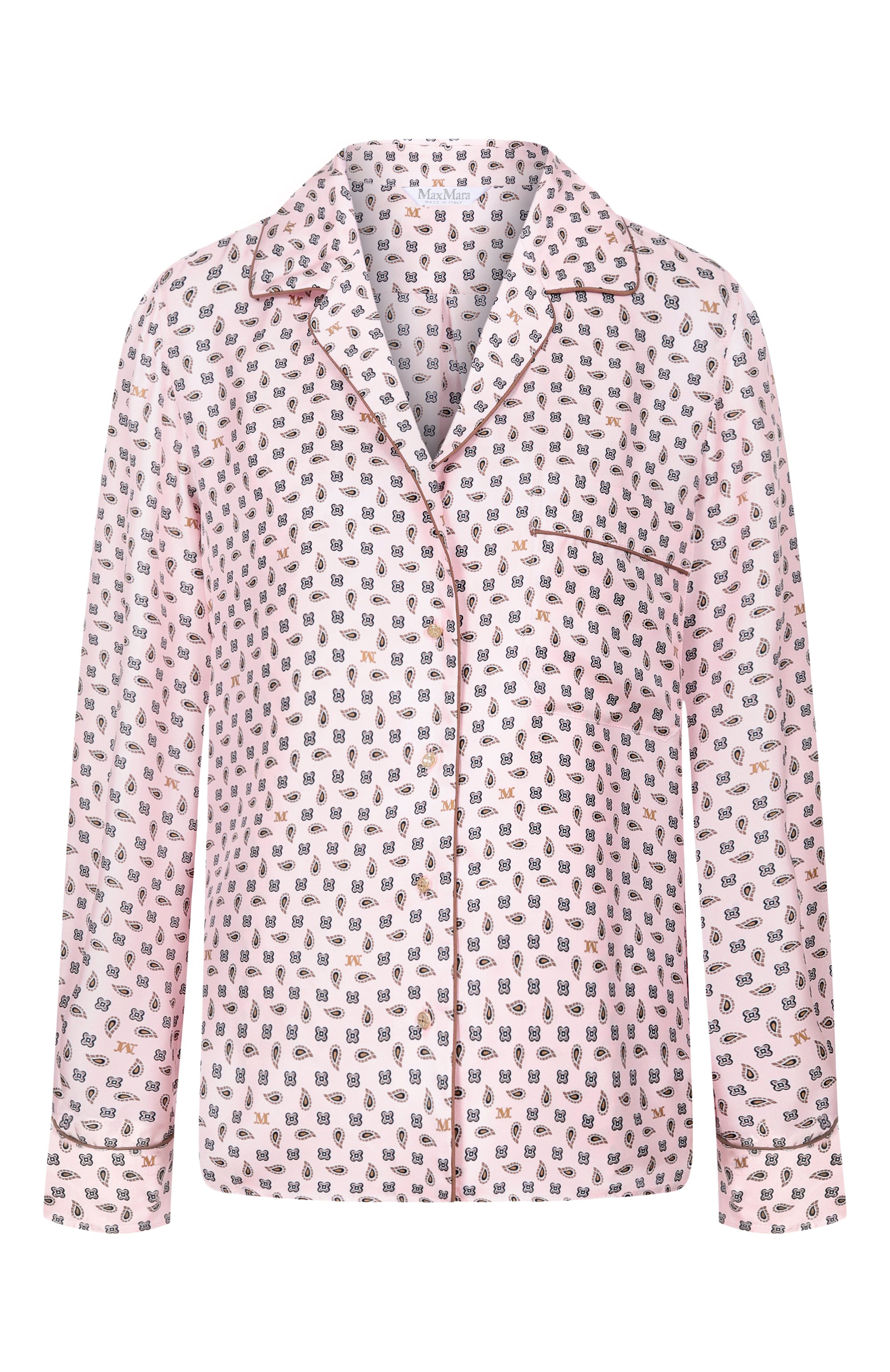 Шелковая рубашка MAX MARA розового цвета по цене 69950 руб., арт. MXMDISC0, фото 1 Шелковая рубашка MAX MARA, арт. MXMDISC0, фото 1