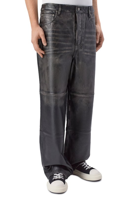 Кожаные брюки Ksubi MPS26PA002 Серый  MPS26PA002 Фото 3