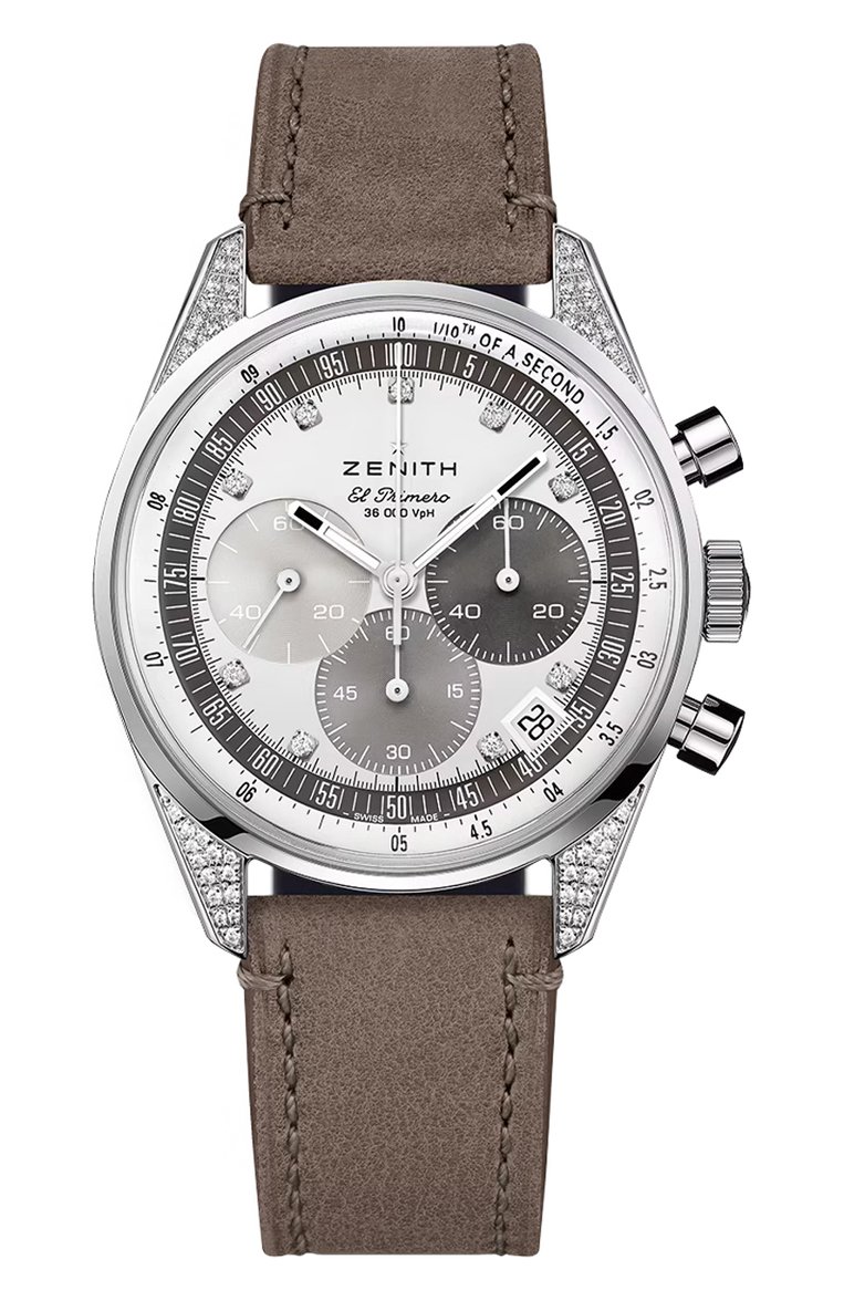 Женские часы chronomaster original ZENITH бесцветного цвета, арт. 16.3200.3600/03.C906 | Фото 1 (Механизм: Автомат; Цвет циферблата: Серебристый; Материал корпуса: Сталь; Региональные огра�ничения белый список (Axapta Mercury): Не проставлено; Нос: Не проставлено)