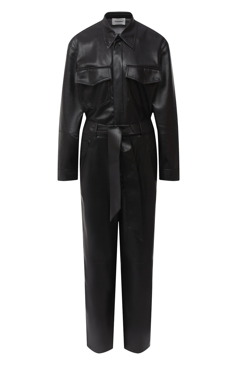 Комбинезон NANUSHKA черного цвета по цене 85200 руб., арт. ASHT0N_BLACK_VEGAN LEATHER, фото 1 Комбинезон NANUSHKA, арт. ASHT0N_BLACK_VEGAN LEATHER, фото 1