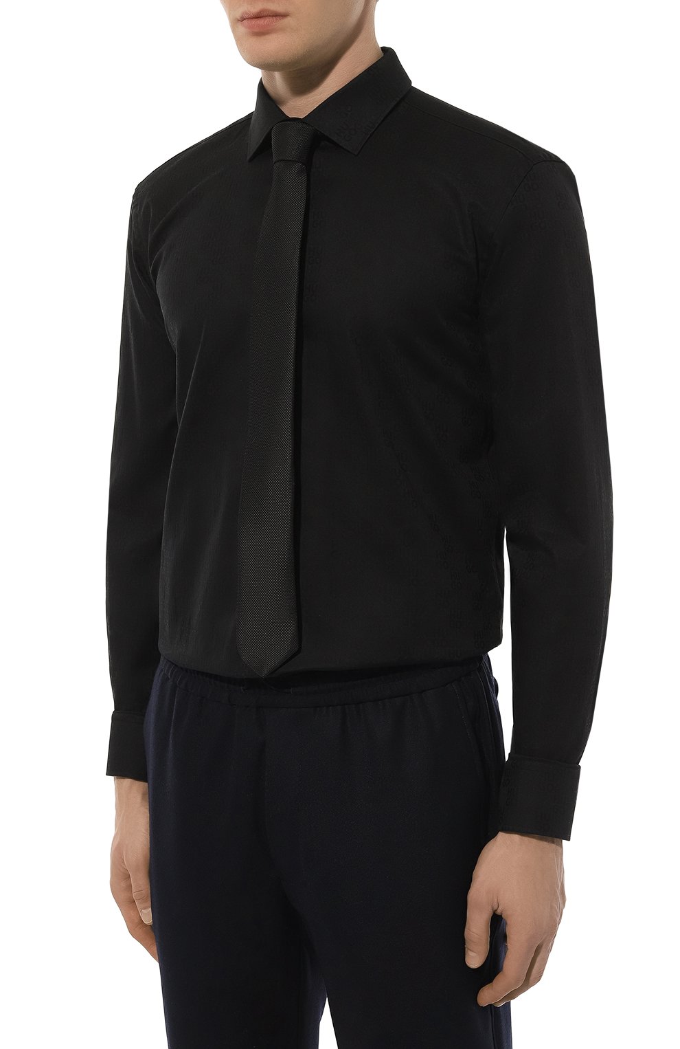 Хлопковая сорочка HUGO черного цвета по цене 16500 руб., арт. 50500965, фото 3 Хлопковая сорочка HUGO, арт. 50500965, фото 3