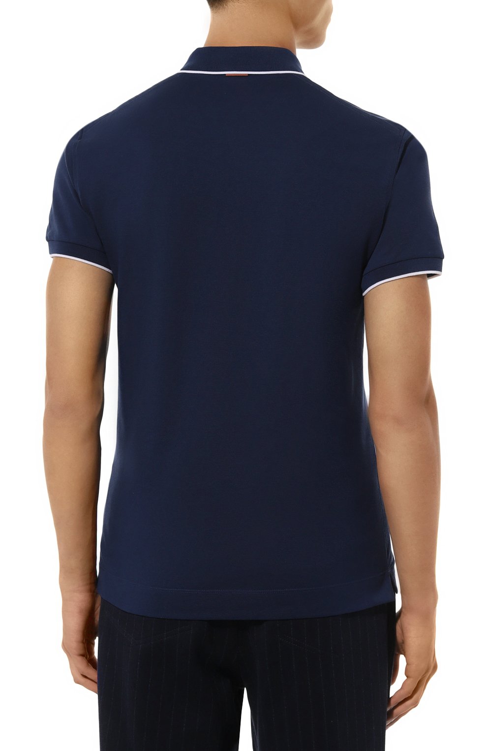 Хлопковое поло ZEGNA темно-синего цвета по цене 49950 руб., арт. UD358A7/D746, фото 4 Хлопковое поло ZEGNA, арт. UD358A7/D746, фото 4
