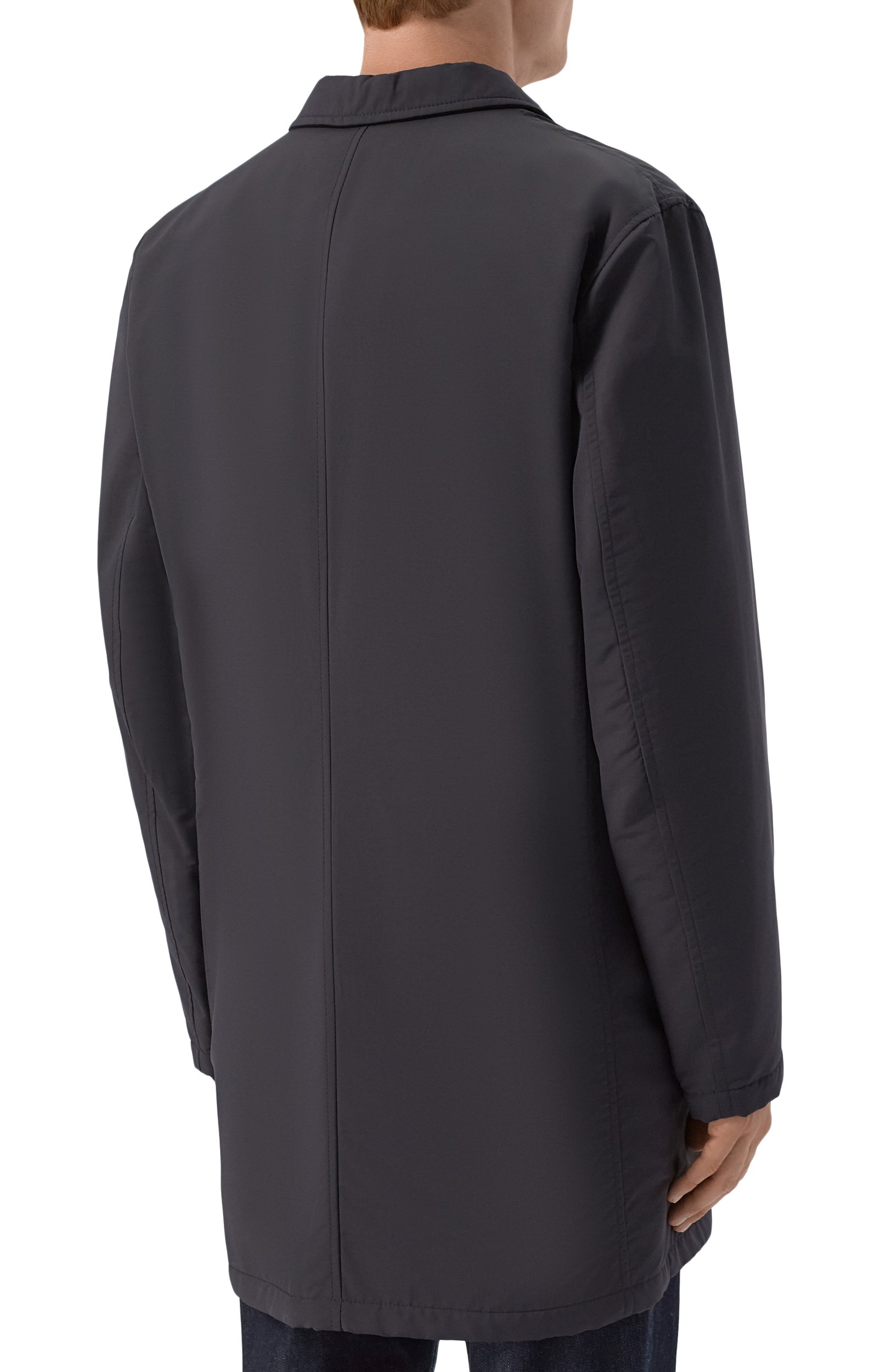 Плащ с подкладкой из овчины KITON темно-синего цвета по цене 1595000 руб., арт. UW1932AV0403F21, фото 4 Плащ с подкладкой из овчины KITON, арт. UW1932AV0403F21, фото 4