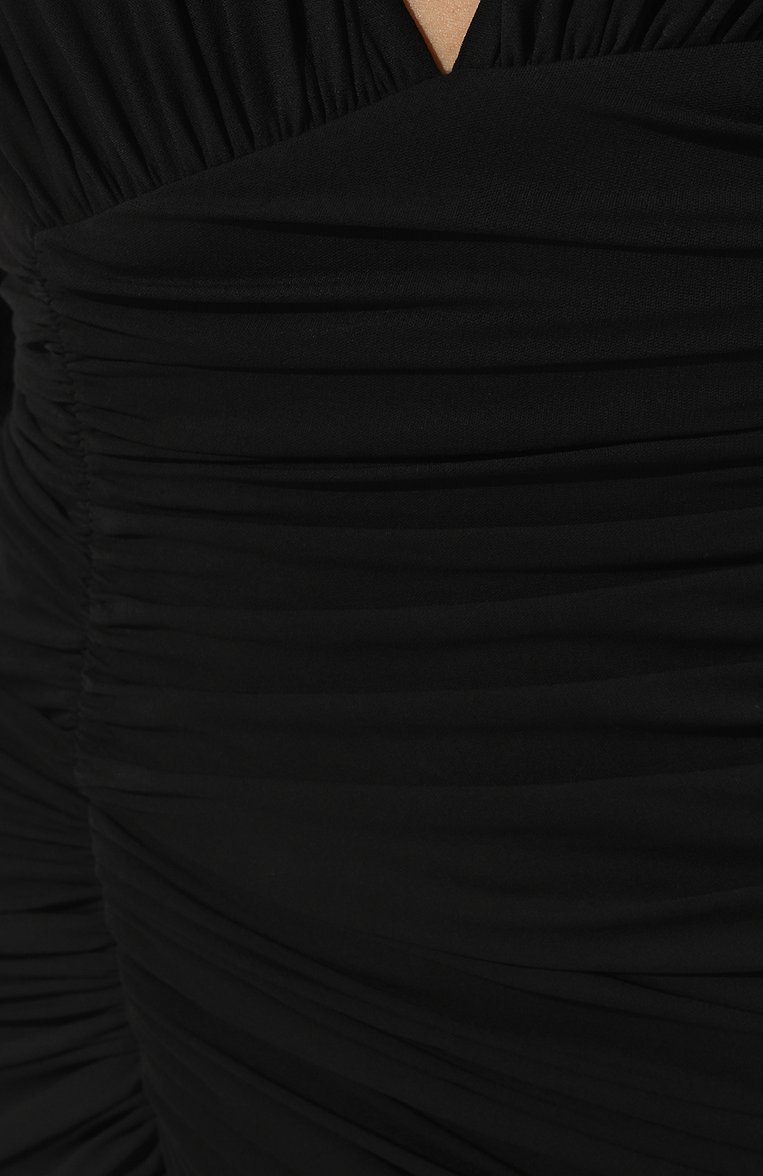 Женское платье из вискозы ALEXANDRE VAUTHIER черного цвета, арт. 222DR1676 1029-202 | Фото 5 (Рукава: Длинные; Стили: Гламурный; Случай: Вечерний; Материал сплава: Проставлено; Материал внешний: Вискоза; Длина Ж (юбки, платья, шорты): Макси; Драгоценные камни: Проставлено; Женское Кросс-КТ: Платье-одежда)