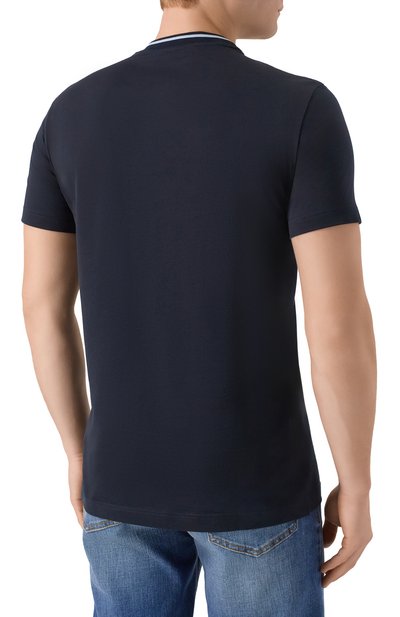 Хлопковая футболка DOLCE & GABBANA темно-синего цвета по цене 65300 руб., арт. G8RA2Z/FU7EQ, фото 4 Хлопковая футболка DOLCE & GABBANA, арт. G8RA2Z/FU7EQ, фото 4