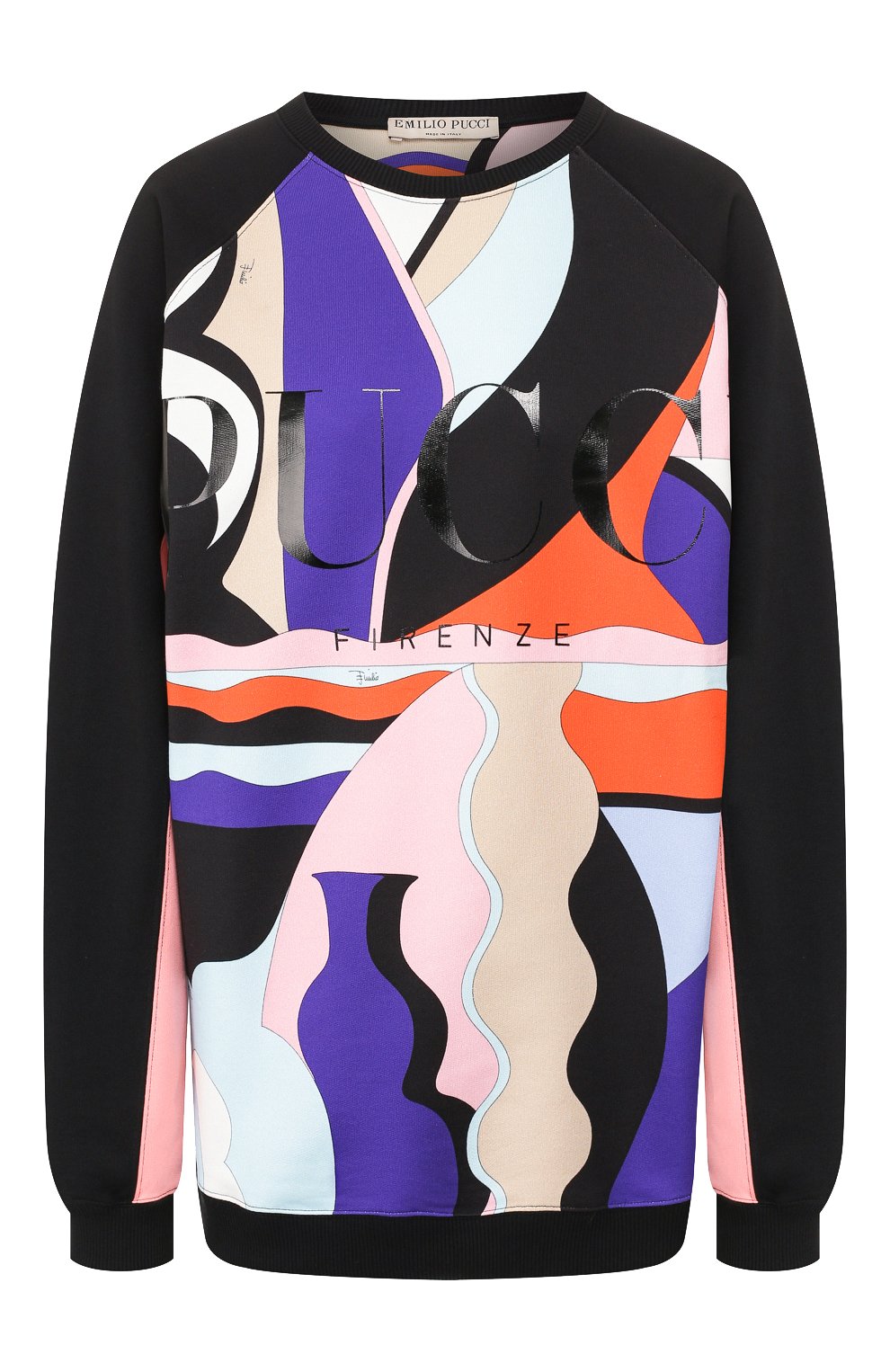 Хлопковый свитшот EMILIO PUCCI черного цвета по цене 56650 руб., арт. 9RJP55/9R997, фото 1 Хлопковый свитшот EMILIO PUCCI, арт. 9RJP55/9R997, фото 1