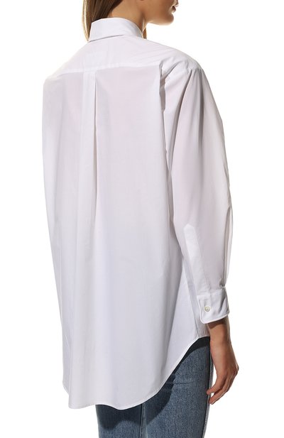 Хлопковая рубашка MM6 белого цвета по цене 62950 руб., арт. S62DL0055/S47294, фото 4 Хлопковая рубашка MM6, арт. S62DL0055/S47294, фото 4