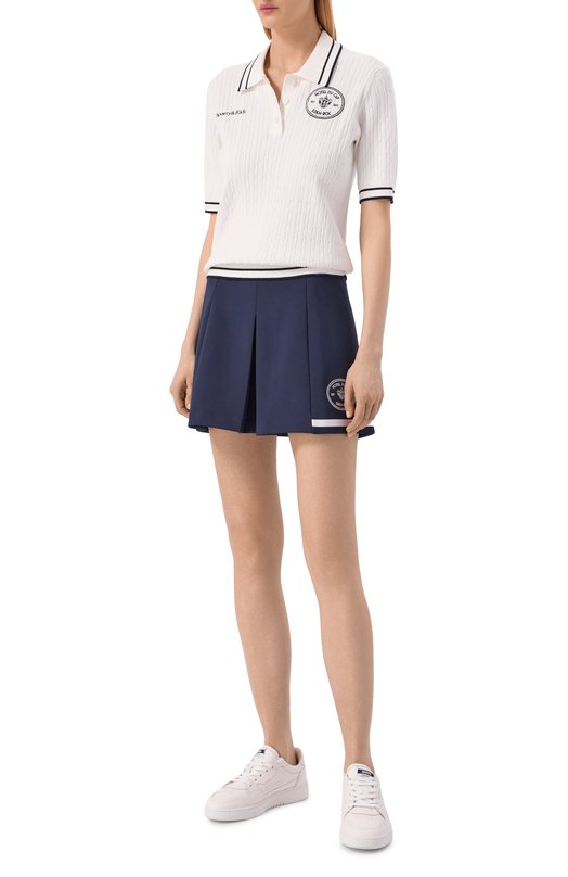 Поло из вискозы Sporty & Rich x Hotel du Cap-Eden-Roc Sporty and Rich T006860666WH50_001 Кремовый  T006860666WH50_001 Фото 2