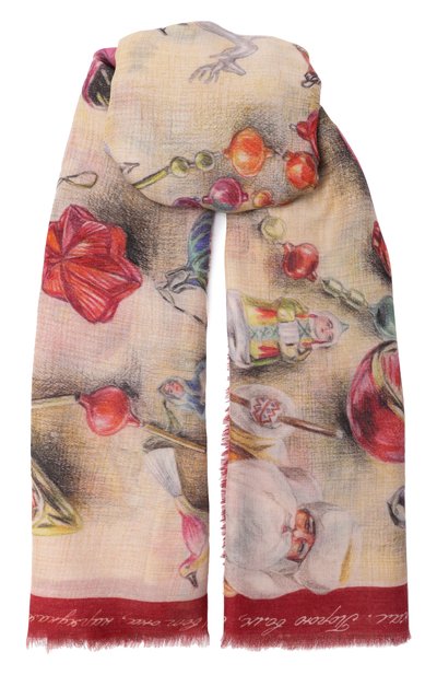 Женская шаль новогодние игрушки GOURJI, арт. 91245455/6251114