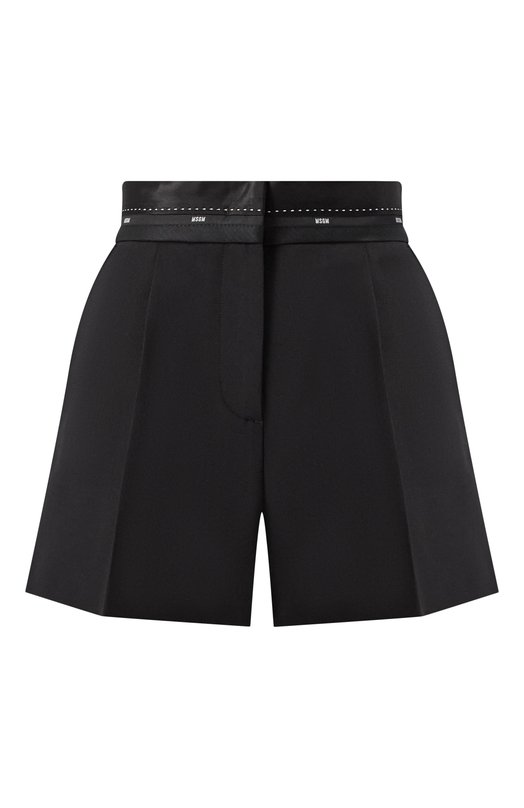 Шерстяные шорты MSGM 3941MDB02/257605 Чёрный 3941MDB02/257605