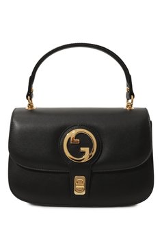 Женская сумка blondie GUCCI черного цвета, арт. 735101/UXX0G | Фото 1 (Драгоценные камни: Проставлено; Материал: Натуральная кожа; Размер: small; Материал сплава: Проставлено; Ремень/цепочка: На ремешке)