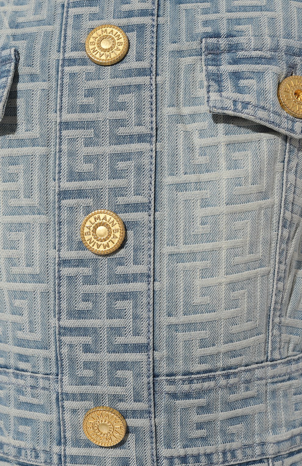 Джинсовое платье BALMAIN голубого цвета по цене 250500 руб., арт. AF0R2128DD27, фото 5 Джинсовое платье BALMAIN, арт. AF0R2128DD27, фото 5