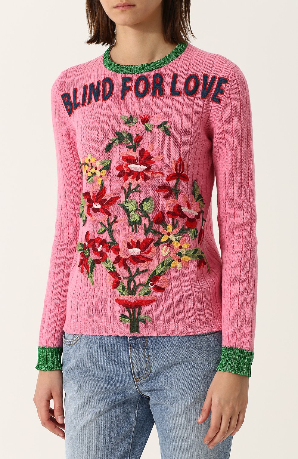 Шерстяной пуловер фактурной вязк и с круглым вырезом GUCCI, арт. 482367/X9D49, фото 3