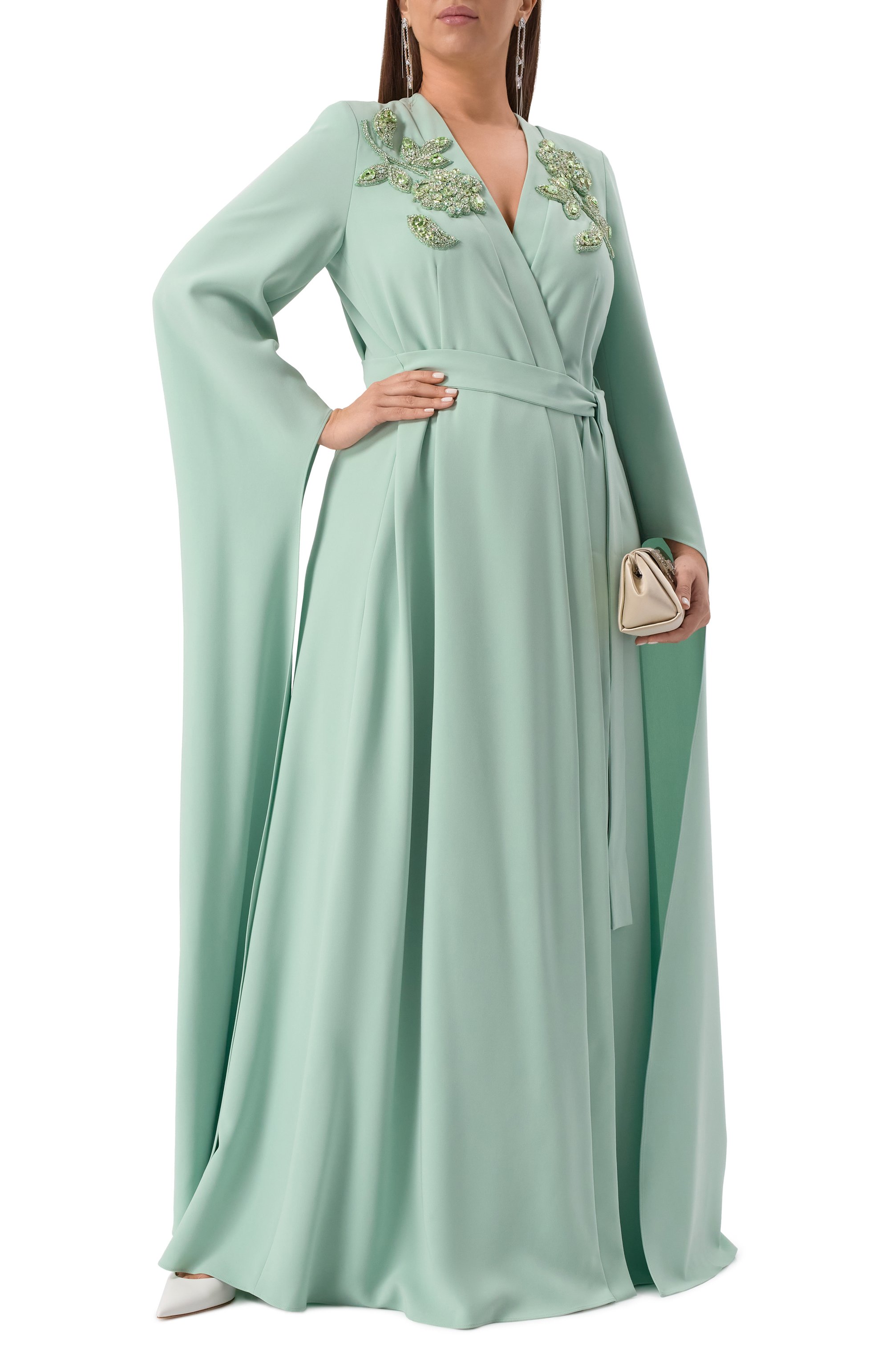 Платье marina rinaldi x zuhair murad MARINA RINALDI ELEGANTE светло-зеленого цвета по цене 328500 руб., арт. CHIMERA, фото 2 Платье marina rinaldi x zuhair murad MARINA RINALDI ELEGANTE, арт. CHIMERA, фото 2